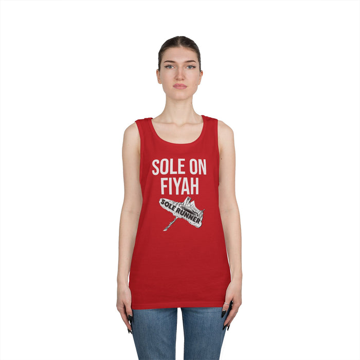 Sole On Fiyah: Unisex Heavy Cotton Tank Top