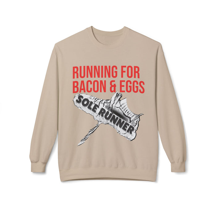 Running For Bacon & Eggs: Unisex Midweight Softstyle Fleece Crewneck Sweatshirt