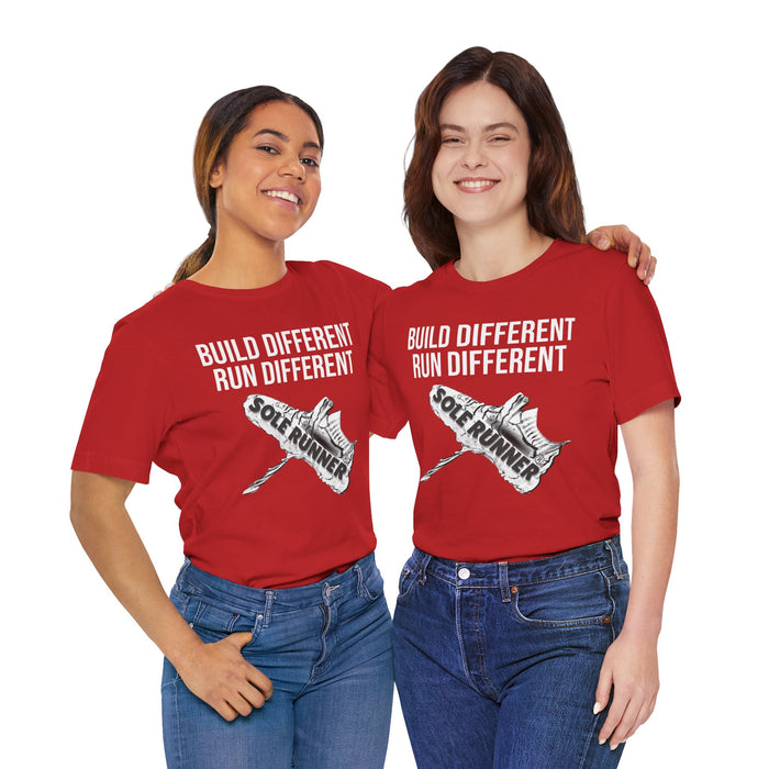 Built Different. Runs Different: Unisex Jersey Short Sleeve Tee