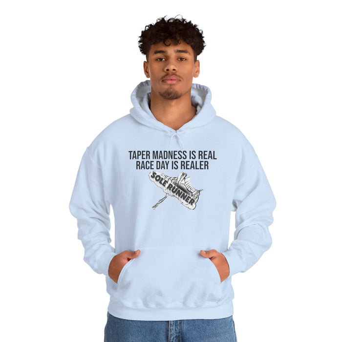 Taper Madness Is Real, Race Day Is Realer: Unisex Heavy Blend™ Hooded Sweatshirt