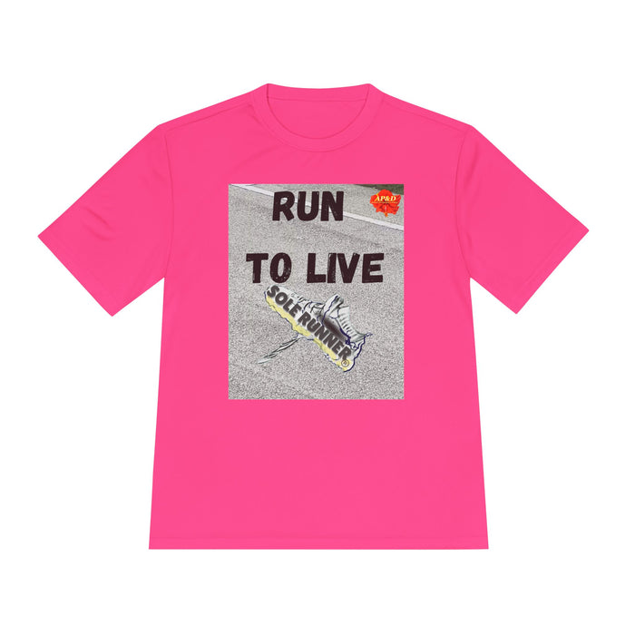 Run To Live-Whimsical Moisture Wicking Unisex T-Shirt For Runners