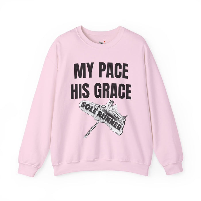 MY PACE. HIS GRACE: Unisex Heavy Blend™ Crewneck Sweatshirt