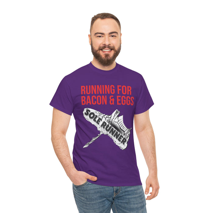 Running For Bacon & Eggs: Unisex Heavy Cotton Tee