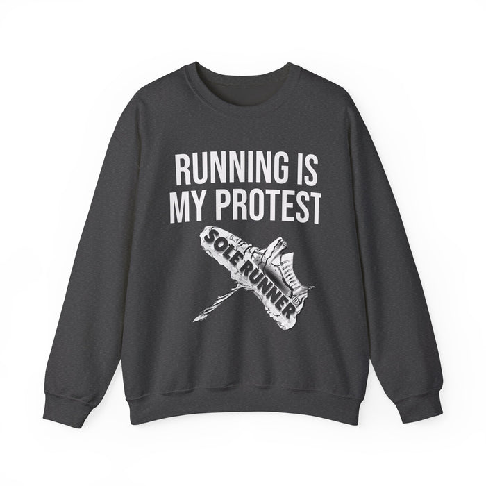 Running Is My Protest: Unisex Heavy Blend™ Crewneck Sweatshirt