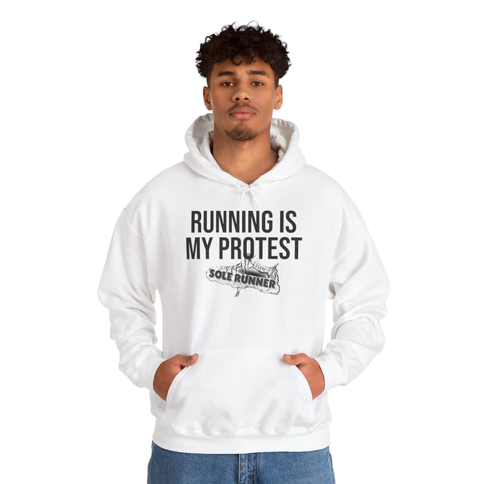 Running Is My Protest: Unisex Heavy Blend™ Hooded Sweatshirt