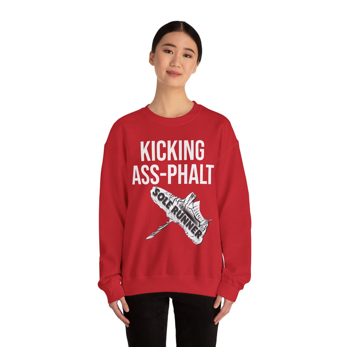 Kicking Ass-Phalt: Unisex Heavy Blend™ Crewneck Sweatshirt