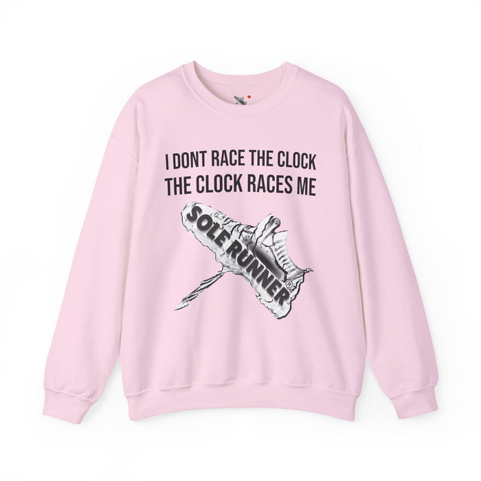 I Don't Race The Clock. The Clock Races Me: Unisex Heavy Blend™ Crewneck Sweatshirt