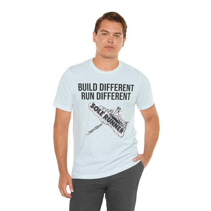 Built Different. Runs Different: Unisex Jersey Short Sleeve Tee