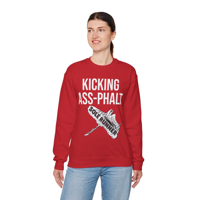 Kicking Ass-Phalt: Unisex Heavy Blend™ Crewneck Sweatshirt