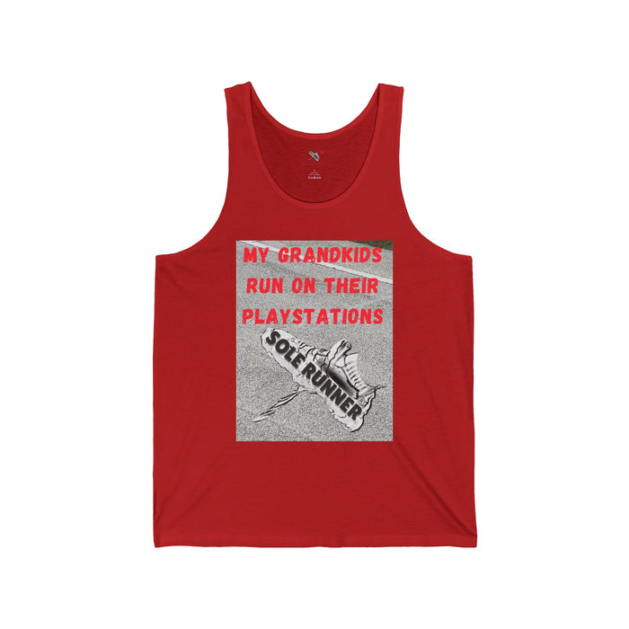 My Grandkids Run On Their Playstations: Unisex Jersey Tank