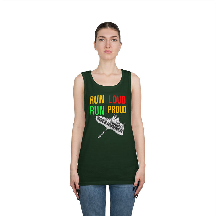 Run Loud Run Proud: Unisex Heavy Cotton Tank Top