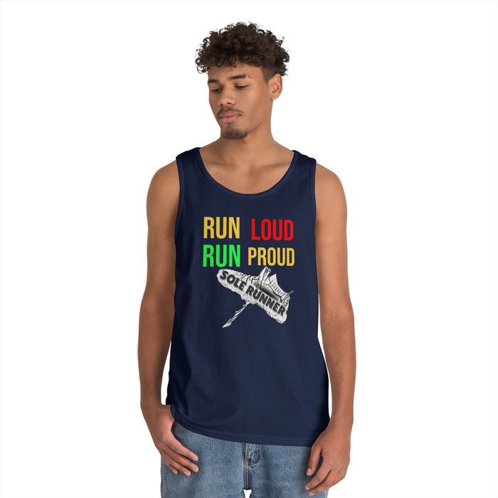 Run Loud Run Proud: Unisex Heavy Cotton Tank Top