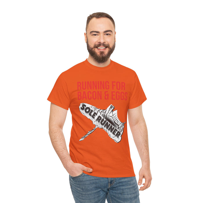 Running For Bacon & Eggs: Unisex Heavy Cotton Tee