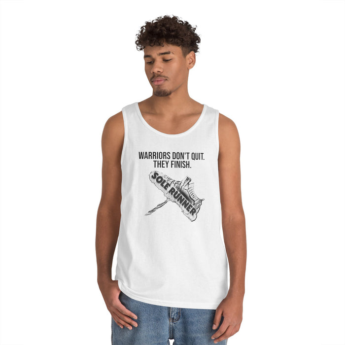 Warriors Don't Quit. They Finish.: Unisex Heavy Cotton Tank Top