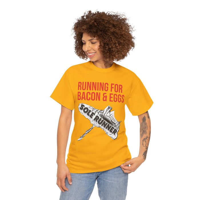 Running For Bacon & Eggs: Unisex Heavy Cotton Tee