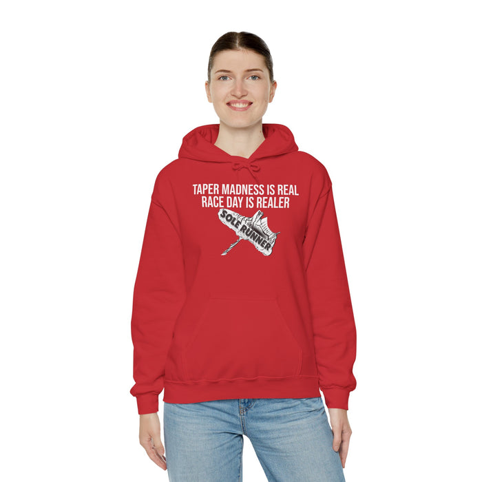 Taper Madness Is Real, Race Day Is Realer: Unisex Heavy Blend™ Hooded Sweatshirt