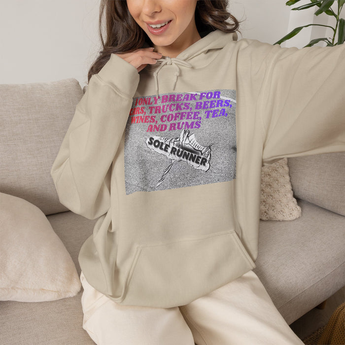 I Only Break For Cars, Trucks, Beers, Wines, Coffee, Tea, and Rums: Unisex Heavy Blend™ Hooded Sweatshirt