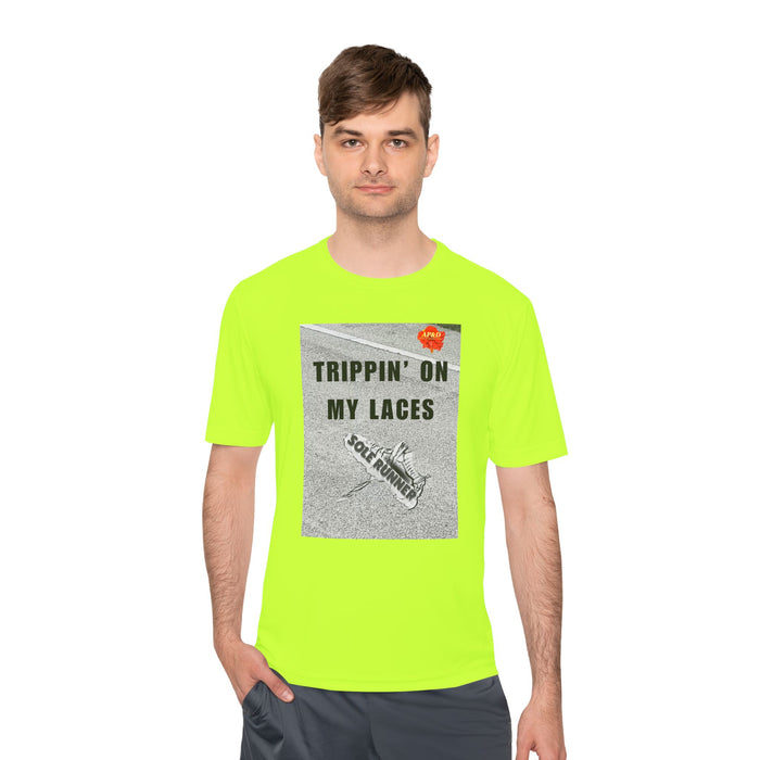 Trippin' On My Laces- Whimsical Moisture Wicking Unisex T-Shirt For Runners