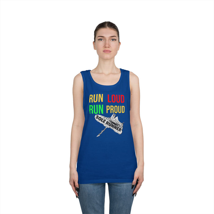 Run Loud Run Proud: Unisex Heavy Cotton Tank Top