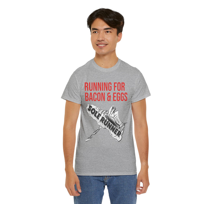 Running For Bacon & Eggs: Unisex Heavy Cotton Tee