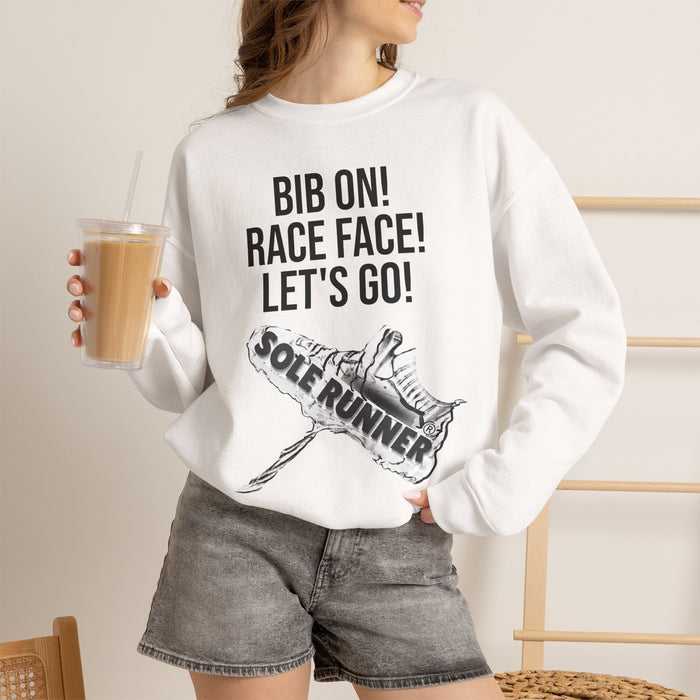 Bib On! Race Face! Let's Go!: Unisex Heavy Blend™ Crewneck Sweatshirt