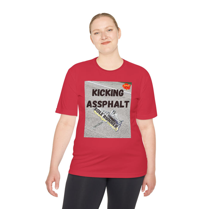Kicking Assphalt Tee-Whimsical Moisture Wicking Uniswx T-Shirt For Runners