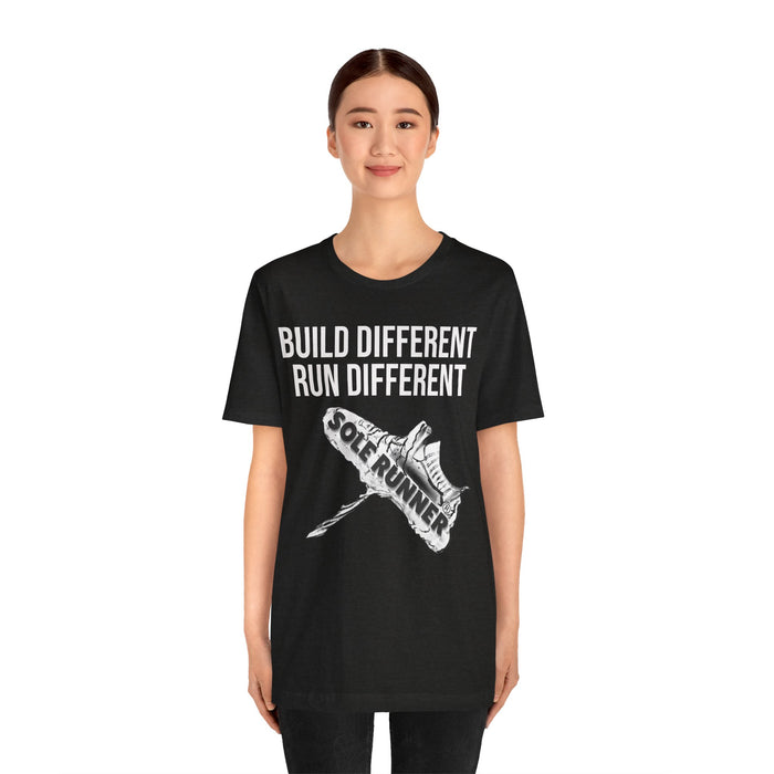 Built Different. Runs Different: Unisex Jersey Short Sleeve Tee