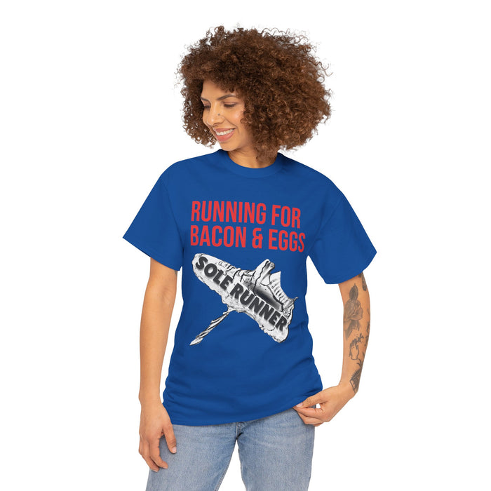 Running For Bacon & Eggs: Unisex Heavy Cotton Tee