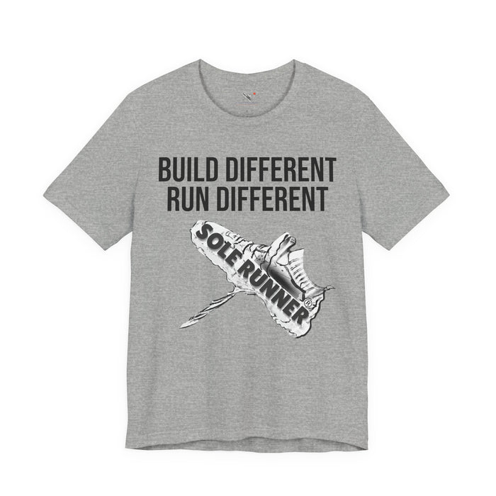 Built Different. Runs Different: Unisex Jersey Short Sleeve Tee