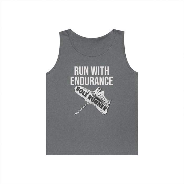 Run With Endurance: Unisex Heavy Cotton Tank Top