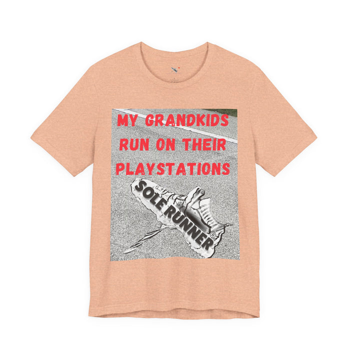 My Grandkids Run On Their Playstations: Unisex Jersey Short Sleeve Tee