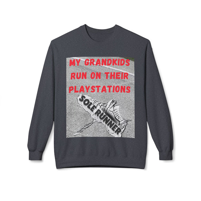 My Grandkids Run On Their Playstations: Unisex Midweight Softstyle Fleece Crewneck Sweatshirt