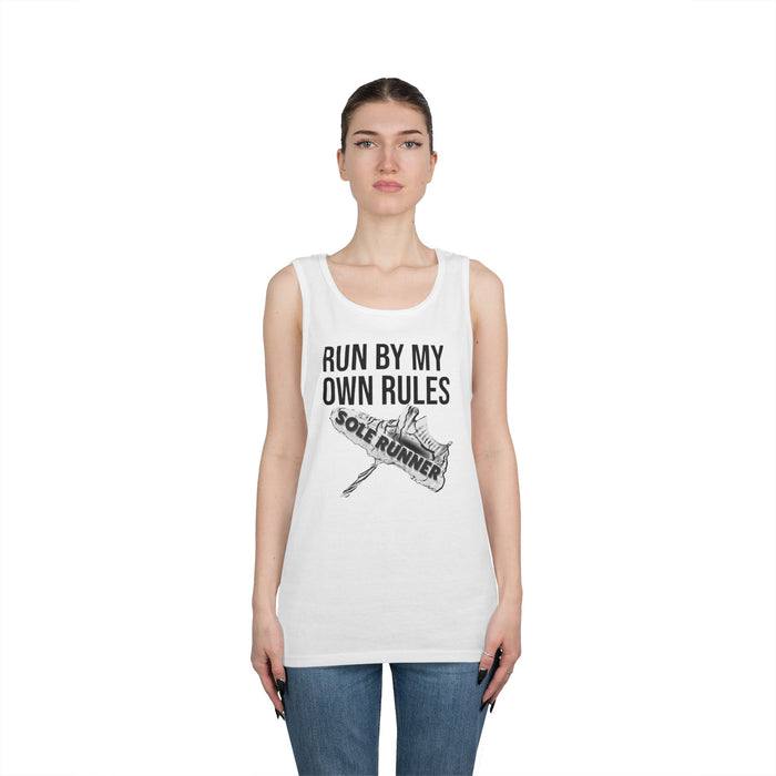 Run By My Own Rules: Unisex Heavy Cotton Tank Top
