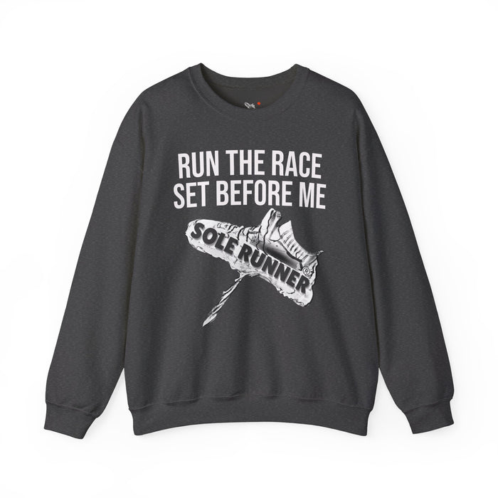 Run The Race Set Before Me: Unisex Heavy Blend™ Crewneck Sweatshirt