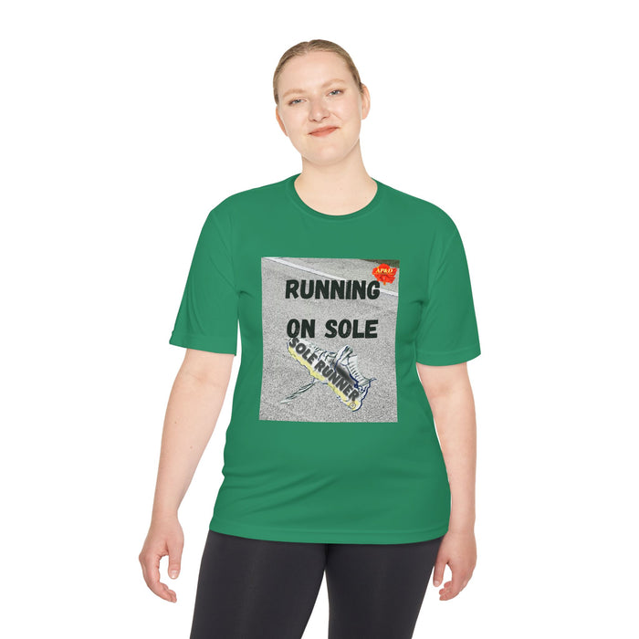 Running On Sole-Whimsical Moisture Wicking Unisex T-Shirt.