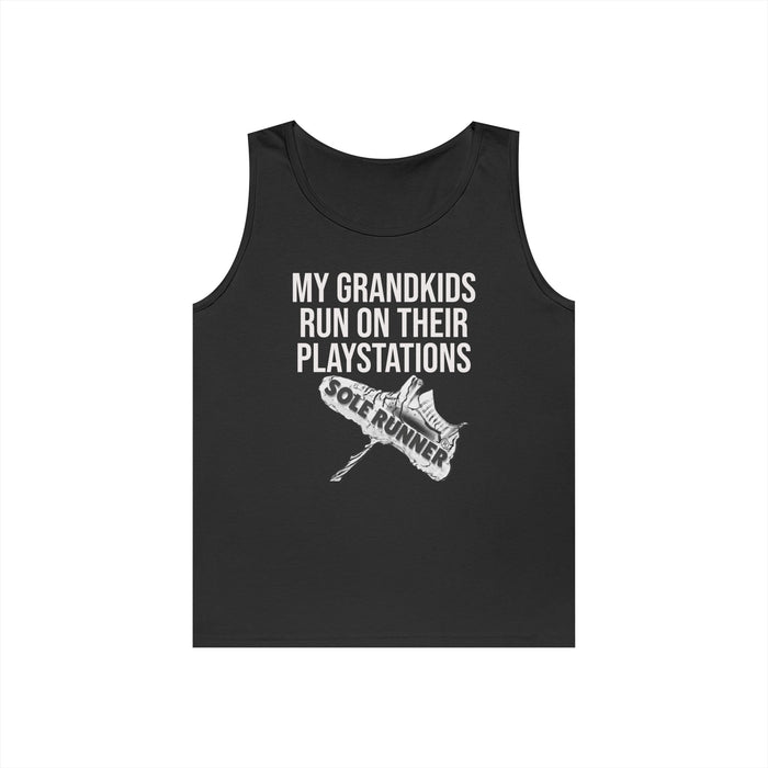My Grandkids Run On Their PlayStations: Unisex Heavy Cotton Tank Top