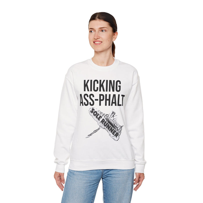 Kicking Ass-Phalt: Unisex Heavy Blend™ Crewneck Sweatshirt
