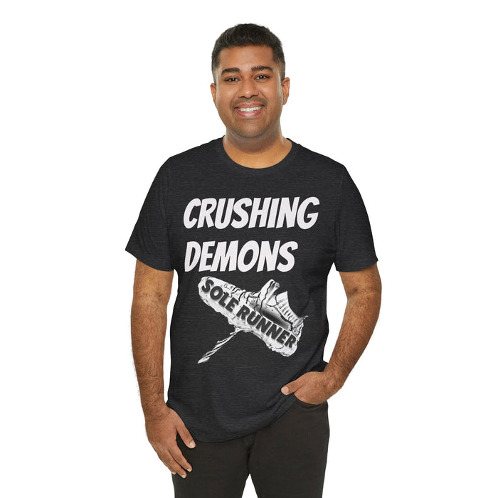 Crushing Demons: Unisex Jersey Short Sleeve Tee