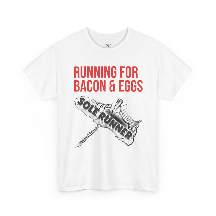 Running For Bacon & Eggs: Unisex Heavy Cotton Tee