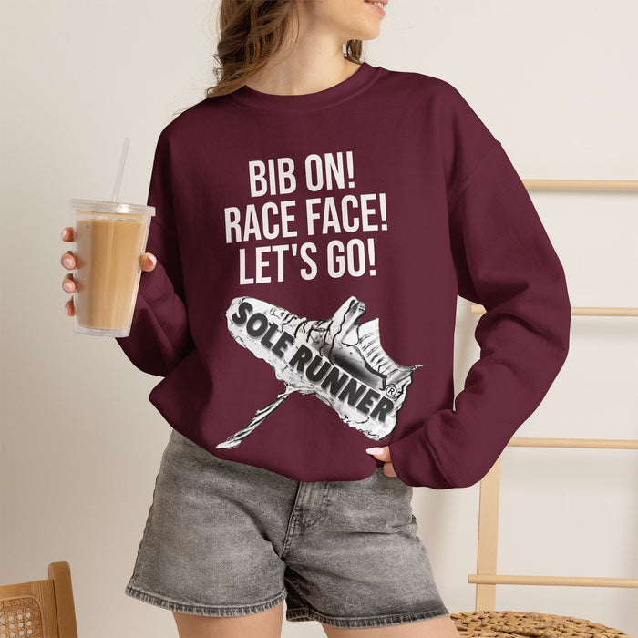 Bib On! Race Face! Let's Go!: Unisex Heavy Blend™ Crewneck Sweatshirt
