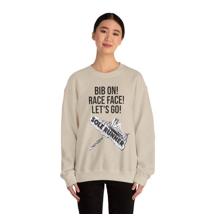 Bib On! Race Face! Let's Go!: Unisex Heavy Blend™ Crewneck Sweatshirt