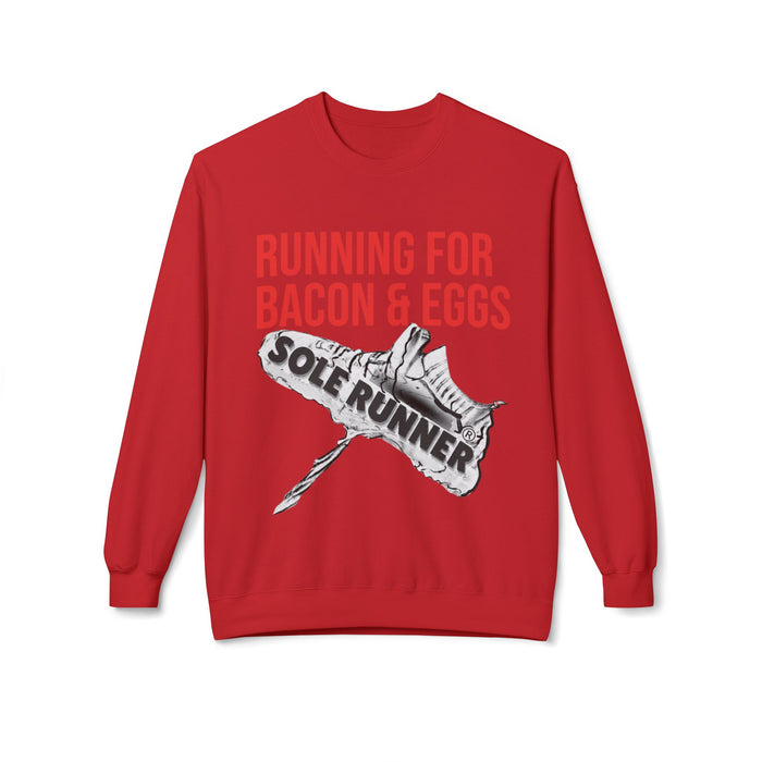 Running For Bacon & Eggs: Unisex Midweight Softstyle Fleece Crewneck Sweatshirt