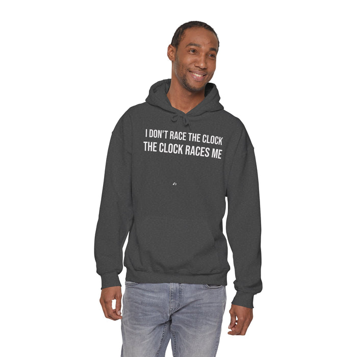 I Don't Race The Clock. The Clock Races Me: Unisex Heavy Blend™ Hooded Sweatshirt