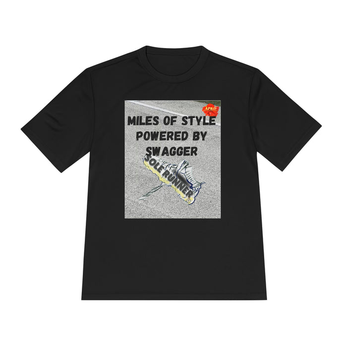 Miles of Style Powered by Swagger-Whimsical Moisture Wicking Unisex T-Shirt For Runners