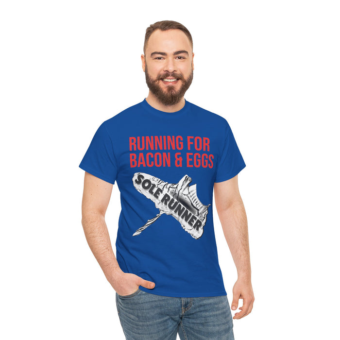Running For Bacon & Eggs: Unisex Heavy Cotton Tee