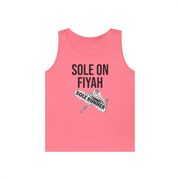 Sole On Fiyah: Unisex Heavy Cotton Tank Top