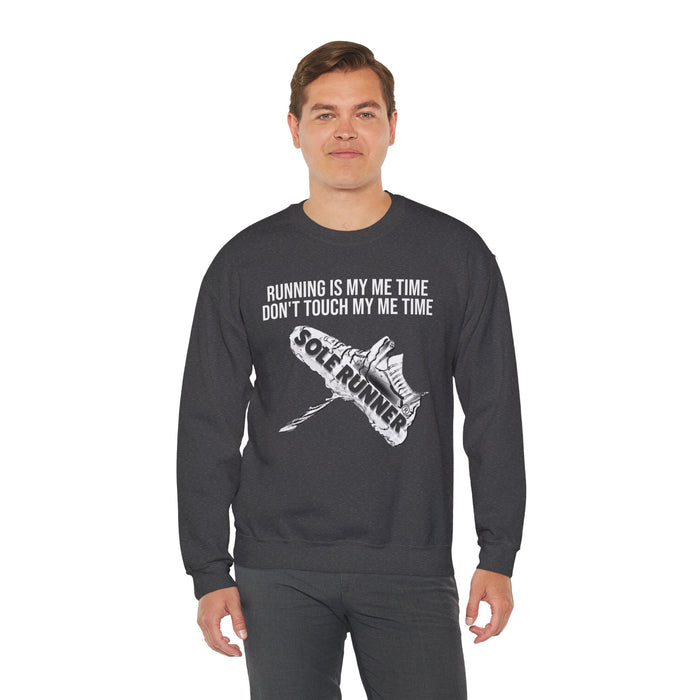 Running Is My Me Time. Don't Touch My Me Time: Unisex Heavy Blend™ Crewneck Sweatshirt