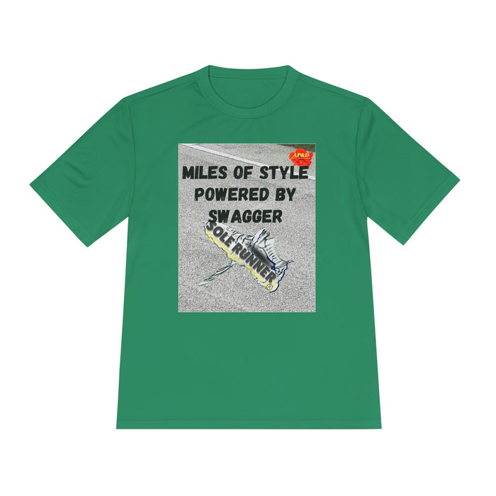 Miles of Style Powered by Swagger-Whimsical Moisture Wicking Unisex T-Shirt For Runners