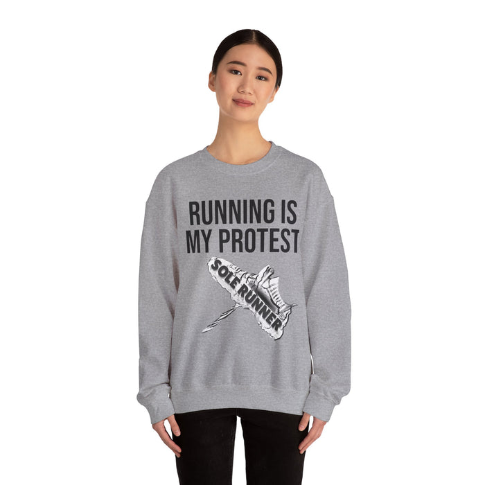Running Is My Protest: Unisex Heavy Blend™ Crewneck Sweatshirt