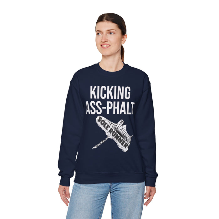 Kicking Ass-Phalt: Unisex Heavy Blend™ Crewneck Sweatshirt